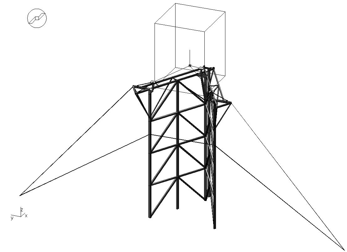 Montage progressif de la tour avec stabilisation par haubans