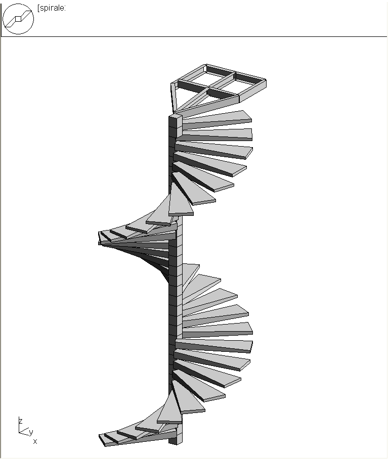 Escalier spirale avec palier