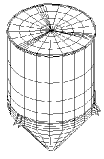silo modélisé en élement fini de type coque épaisse
